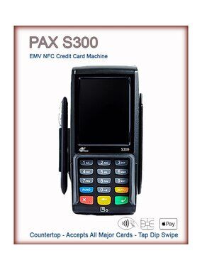 PAX S300 EMV NFC Credit Card Machine UNLOCKED with Power Cable